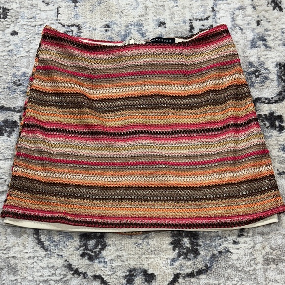 Kendall & Kylie Dresses & Skirts - Kendall & Kylie Crochet Striped Mini Skirt – Size Small